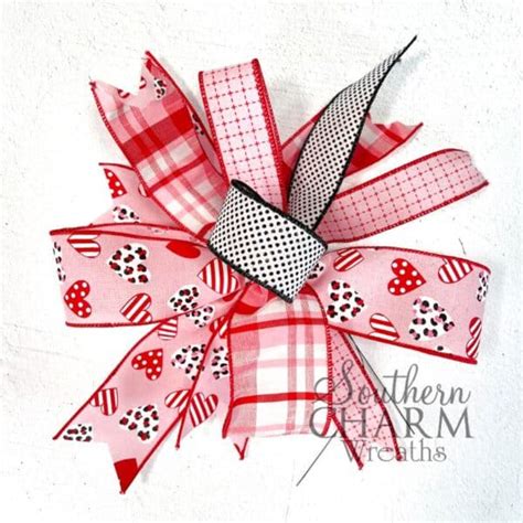 Multiple Ribbon Funky Valentines Day Wreath Bow Southern Charm Wreaths