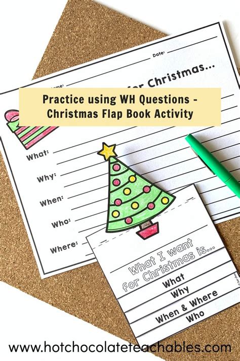 ESL Christmas Writing Activity Wh Question FLAP BOOK Writing