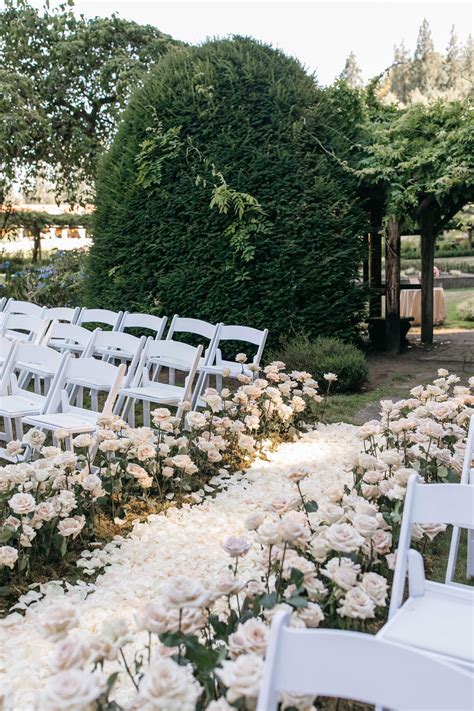 Ceremony Flowers Aisle White Wedding Ceremony White Roses Wedding