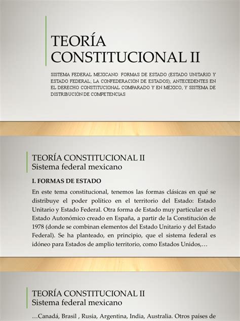 Análisis Del Sistema Federal Mexicano Y Sus Antecedentes Históricos Pdf Federación