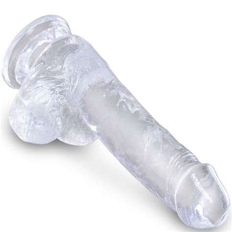 King Cock Clear Pene Realistico Con Testiculos Cm Transparente