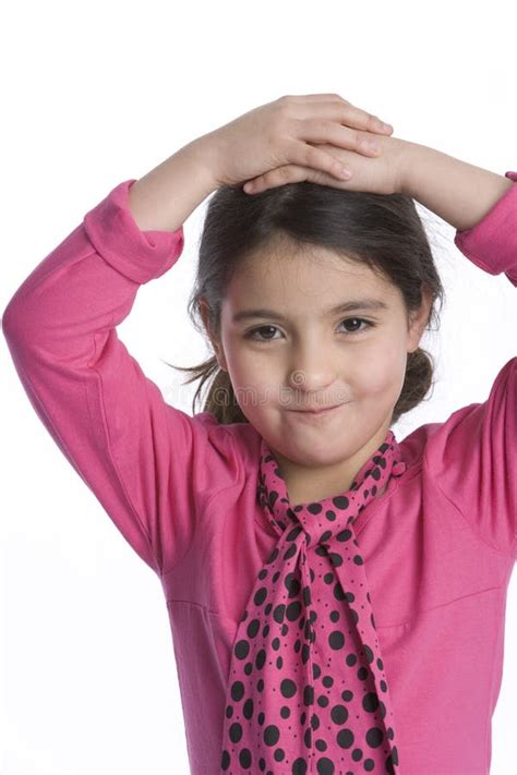 Petite Fille Avec Une Expression Timide Photo Stock Image Du Studio