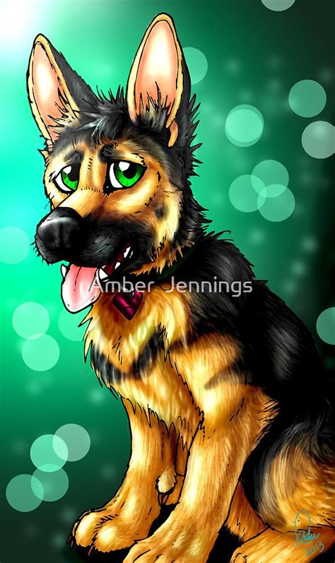 German Shepherd Chibi By Amber Jennings Redbubble