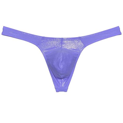 Botmois Men Gloss Bikini Thong Underwear Elastic Bulge Pouch Underpants