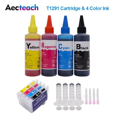 Aecteach T1291 Navulbare Inkt Cartridge Voor Epson Stylus BX305 BX320