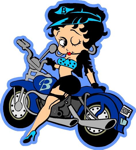 BETTY BOOP ON MOTORCYCLE FULL COLOR VINYL DECAL STICKER