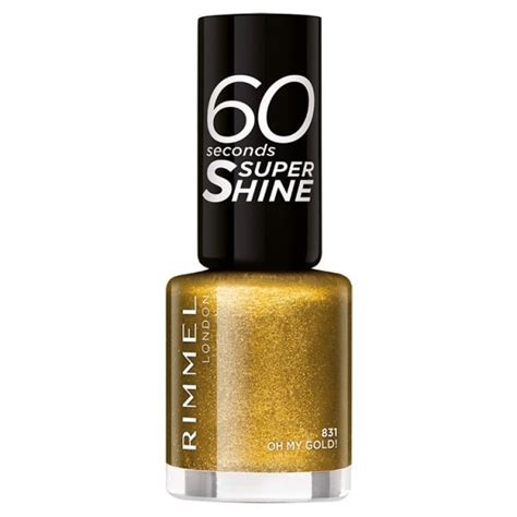 Rimmel 60 Seconds Glitter Nail Polish Gold Make Up Superdrug