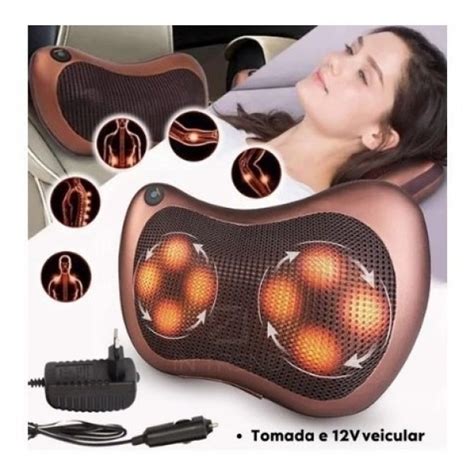 Almofada Encosto Massageador Movimentos Shiatsu Pescoço Shopee Brasil