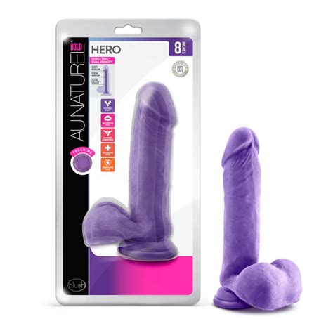 Bold Hero Dildo Au Naturel In W Balls Purple Blush Satisfaction