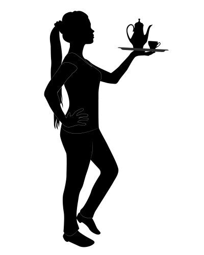 Silhouette Of A Cocktail Waitress Royalty Free Vector Image