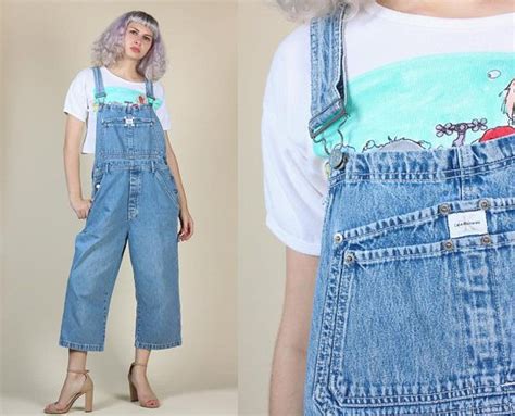 Vintage Calvin Klein Overalls 90s Capri Culotte CK Denim Etsy