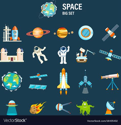 Space transport planets and related objects Vector Image