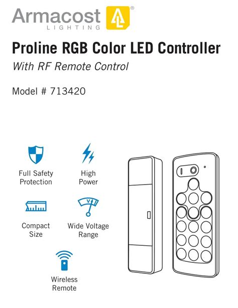 Armacost Proline Rgb Color Led Controller With Rf Remote Control