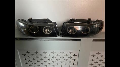 Used Fk Pair Led Drl Ccfl Angel Eyes Headlights Seat Leon M