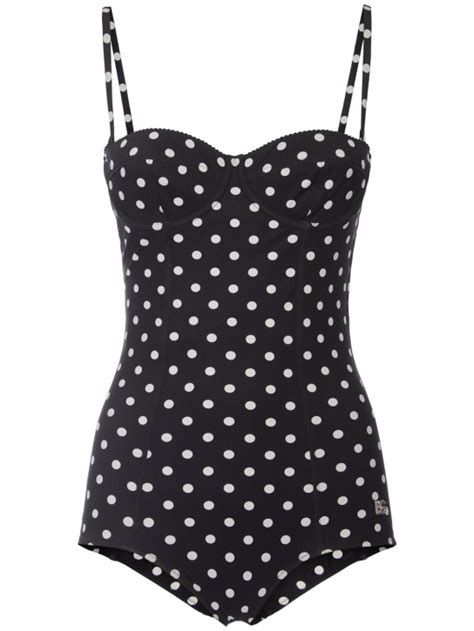 Polka Dots One Piece Swimsuit Dolceandgabbana Women Luisaviaroma