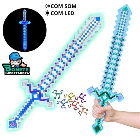 Diamante De Brinquedo - Espada De Brinquedo Com Som E Luz Diamante Ninja De Blocos minecraft ...