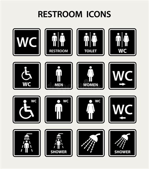 Restroom Icons With Man And Women Stock Vector Illustration Of