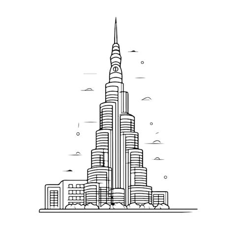 Premium Vector Sketch Hand Drawn Single Line Art Coloring Page Menara