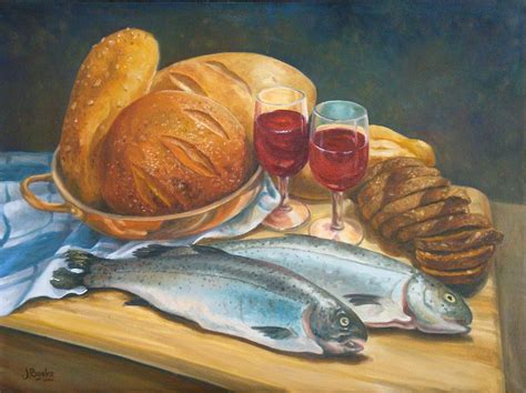 Fish and Loaves Painting by Jennifer Boeke | Pixels