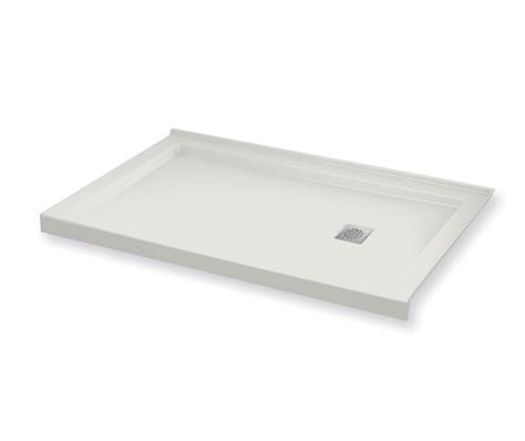 B Square Acrylic Corner Right Shower Base In White With Right Hand