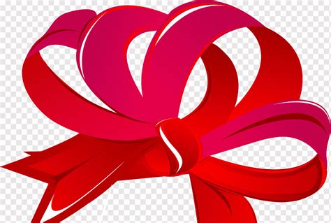 Red Shoelace Knot Bow Print Love Ribbon Heart Png Pngwing