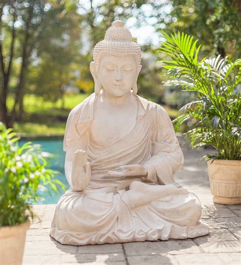 This Large Seated Buddha Indooroutdoor Statue Will Be A Statement Piece In Your Indoor Or