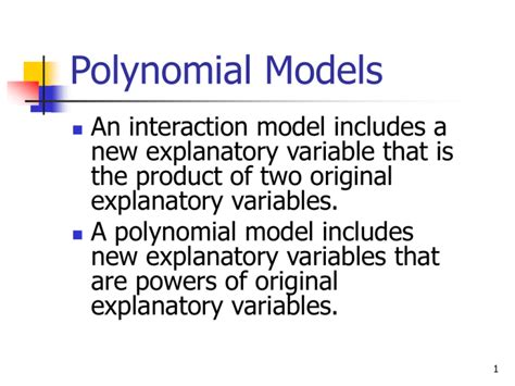 Polynomial Models