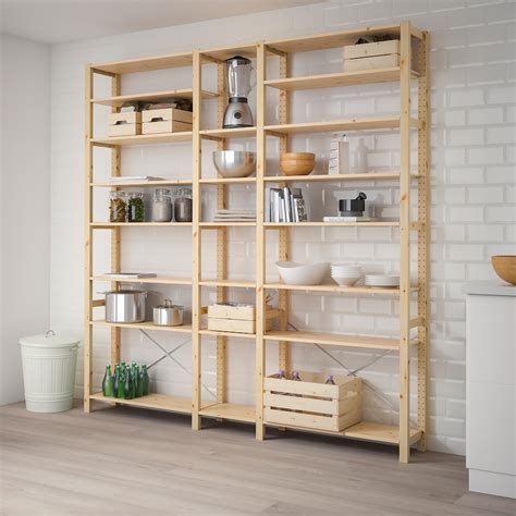 IVAR 3 section shelving unit, pine, 861/4x113/4x89" - IKEA