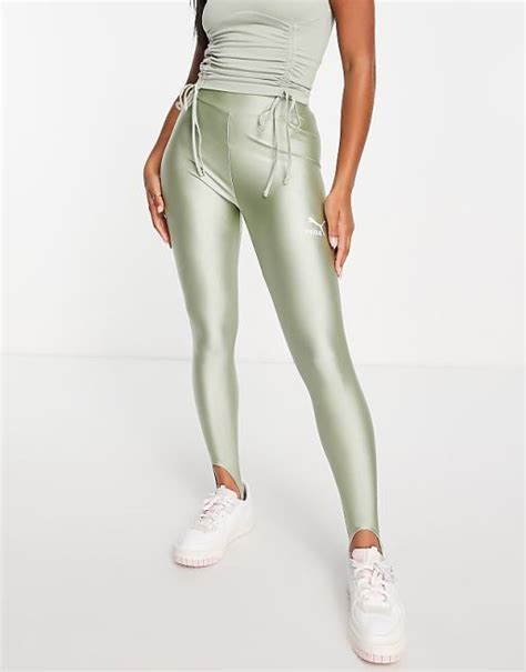 Puma Stirrup Leggings In Sage Green Asos