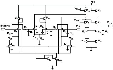 Schematic Of The Proposed Folded Cascode Amplifier Download