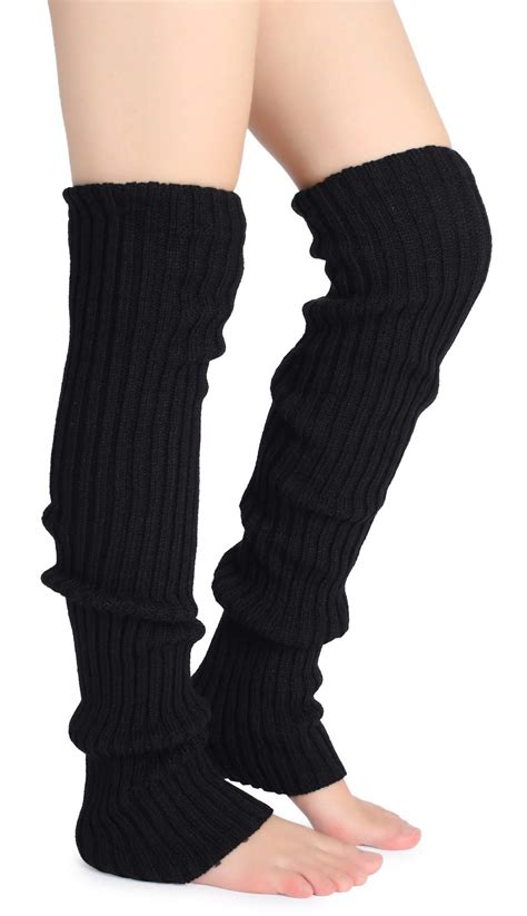 Pareberry Womens Winter Over Knee High Footless Socks Knit Warm Long Leg Warmers Women