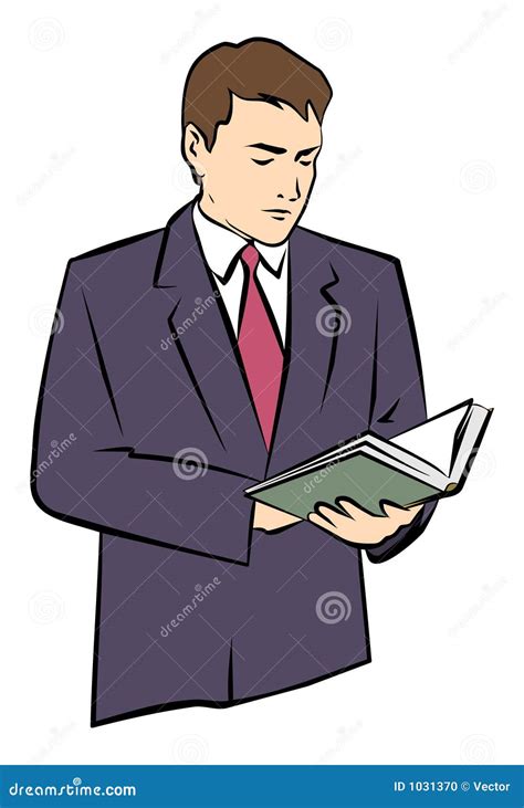 A Man Holding A Book In His Hands  And Eps Stock Vector