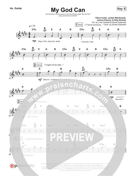 My God Can Choral Anthem Satb Acoustic Guitar Sheet Music Pdf Katy