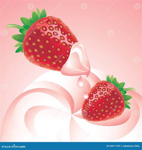 Fresas Con Crema Ilustraci N Del Vector Ilustraci N De Vegetariano