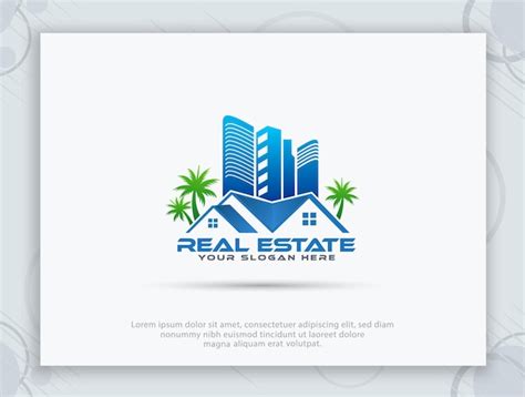 Diseño de logo inmobiliario Vector Premium