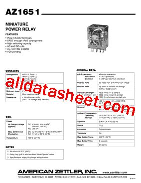 AZ1651 Datasheet PDF American Zettler Inc