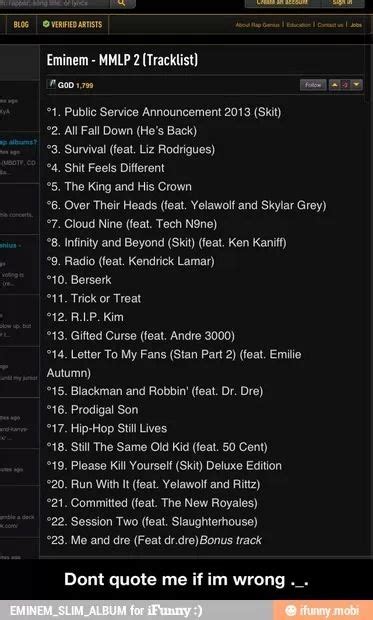 Marshall Mathers Lp Tracklist