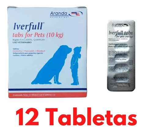 Desparasitante Perros Gatos Iverfull 12 Tabs 1 X 10 Kg