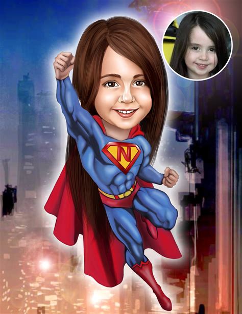 Custom Superhero Portrait From Your Photo Superhero Etsy