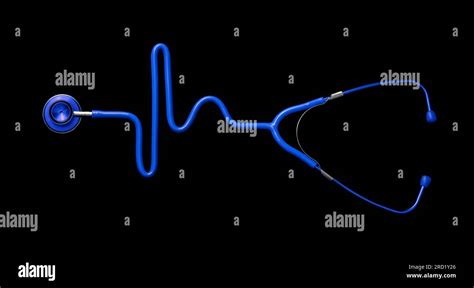 Stethoscope In The Shape Of A Heart Beat On A EKG Stock Photo Alamy