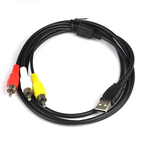 Usb To Rca Cable Usb 20 Male To 3 Rca Male Coverter Stereo Audio Video Cable Television Adapter