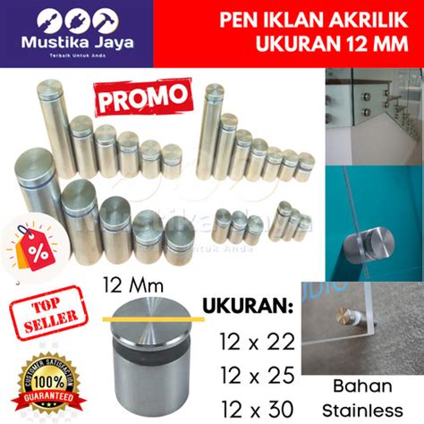 Jual Pen Iklan Akrilik Sign Board Stainless Kaca Baut Papan Akrilik 12