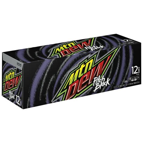 Mountain Dew Pitch Black Soda 12 Count 12 Fl Oz Cans