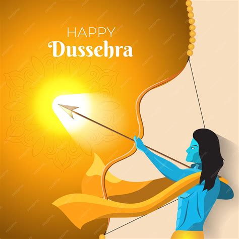 Premium Vector | Dussehra ram with bow and arrow