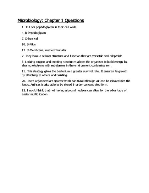 Micro Week 1Ch3 - Microbiology: Chapter 1 Questions 1. D-Lack