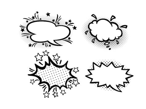 Premium Vector Vector Comic Speech Bubbles Set Explosion Comic Set