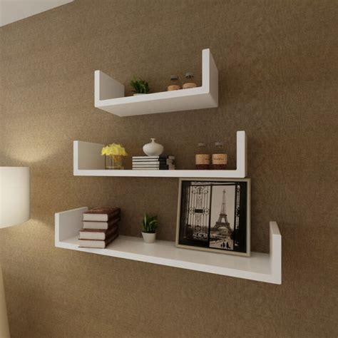 Conjunto Prateleiras De Parede Em Forma De U Mdf Branco