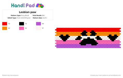 Lesbian Paw Pony Bead Pattern Kandi Pad Kandi Patterns Fuse Bead