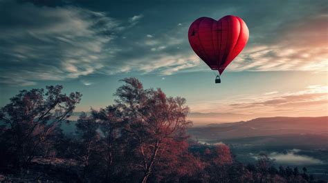 Hot Air Balloon At Sunset Scenic Hot Air Balloon Flight Tranquil