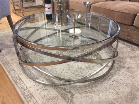 Couchtisch Rund Metall Glas